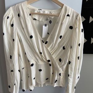 ASTR the Label Polka Dot Long Sleeve Shirt